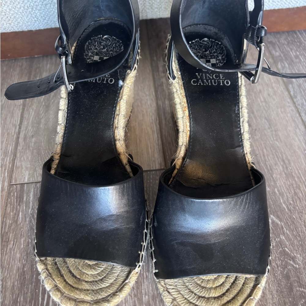 Vince Camuto Black Espadrille Wedges
